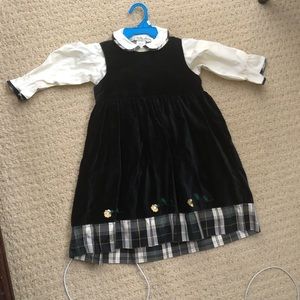 Boutique girls velvet dress by Two Little Doves